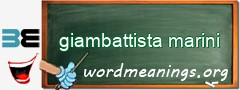WordMeaning blackboard for giambattista marini